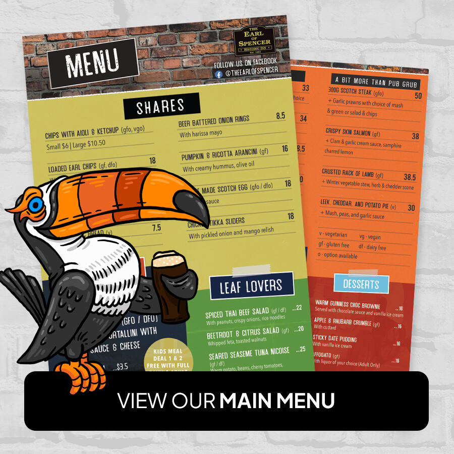 The Earl Of Spencer Main Menu