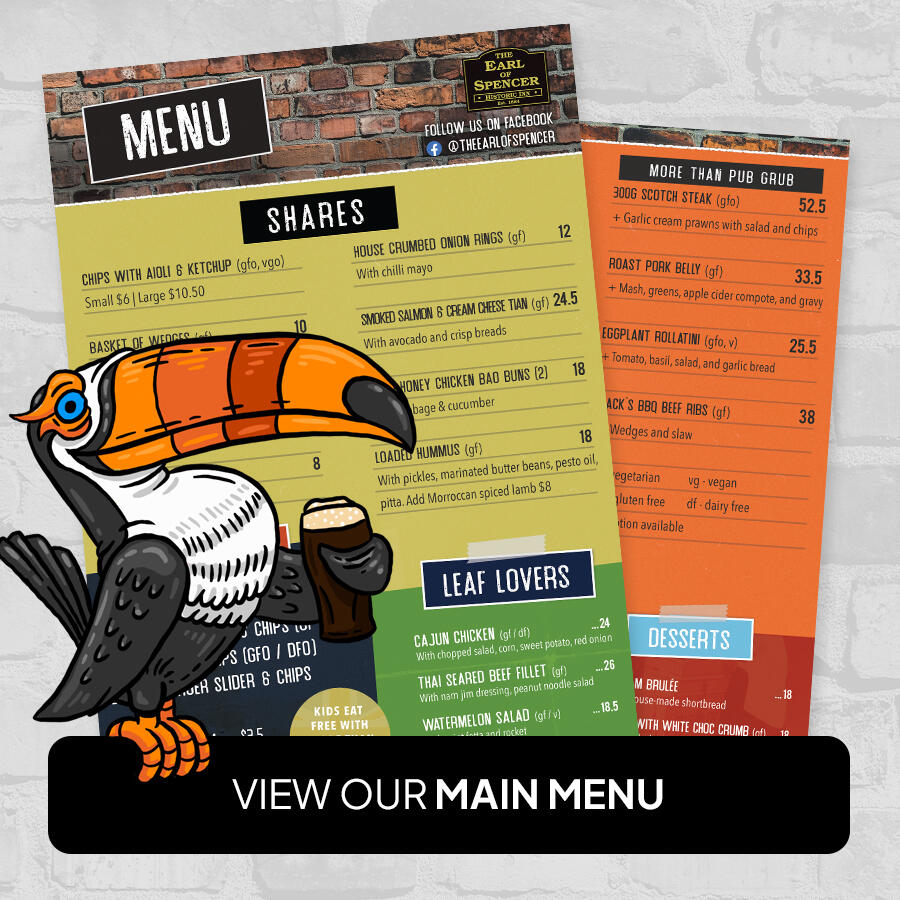The Earl Of Spencer Main Menu