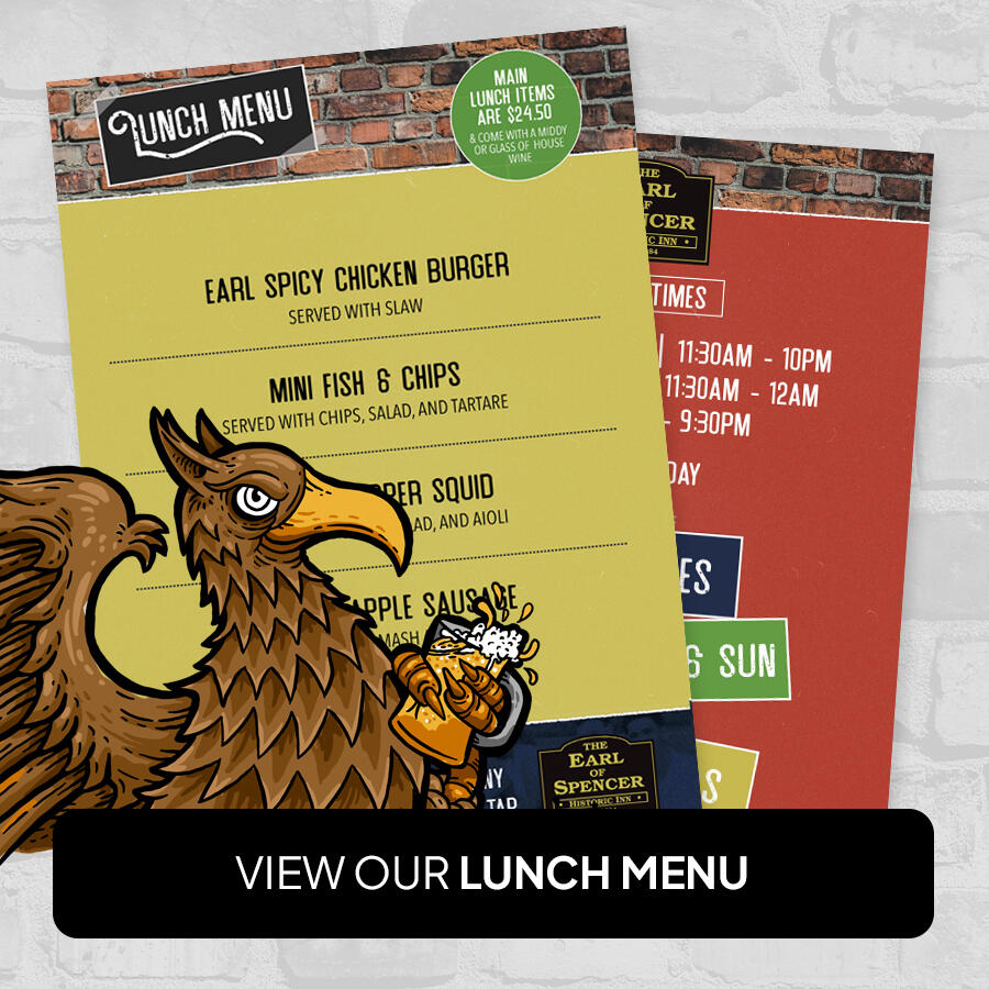 The Earl Of Spencer Lunch Menu